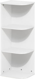 Furinno Pasir 3-Tier Corner Open Shelf Bookcase - Space-Saving Storage