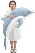 Giant Dolphin Plush Toy Soft Whale Hugging Pillow - 47.24in Cuddly