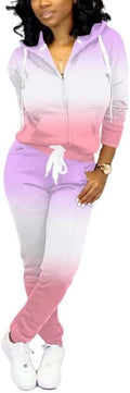 Two Piece Outfits For Women Casual Tracksuit - Comfortable Gradient is