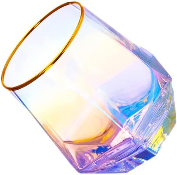 Iridescent Diamond Stemless 10oz Glassware - Spill-Proof & Chic!