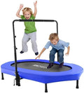 56in Double Mini Trampoline for Kids with 220lb Capacity