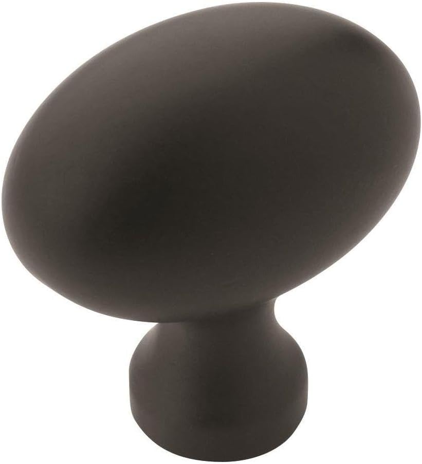 Amerock Vaile 1-3/8 inch Matte Black Cabinet Knob 25 Pack