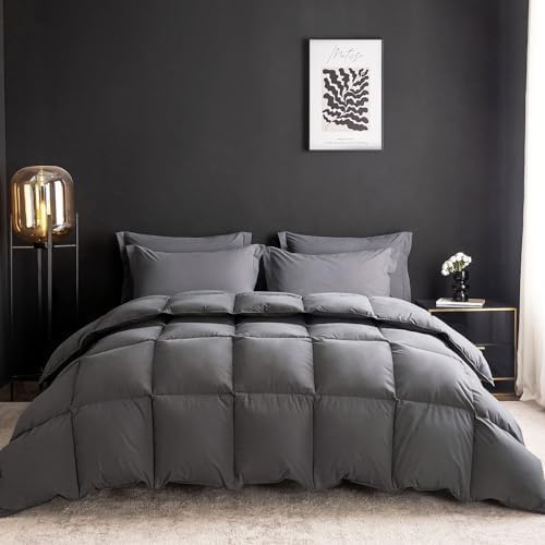 Feather Down Comforter Cal King Size for All Season Comfort
