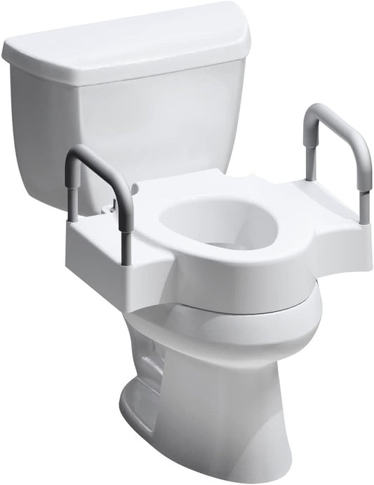 Bemis Rise 4.5 in Raised Toilet Seat with Handles for Seniors