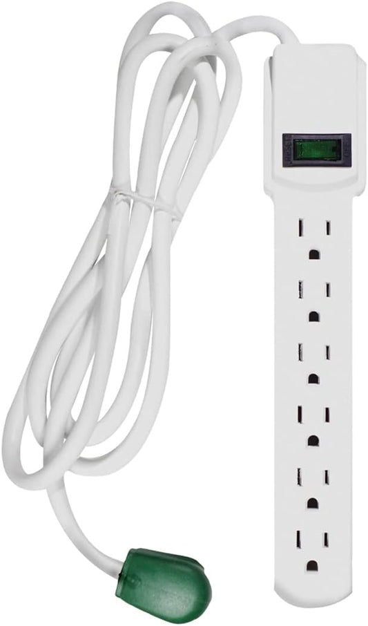 6ft Surge Protector - Heavy Duty Power, 6 Outlets - GoGreen Home Office