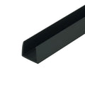 1/2 in Black Styrene U-Channel 48 in Lengths Pack of 3 - Edge Trim