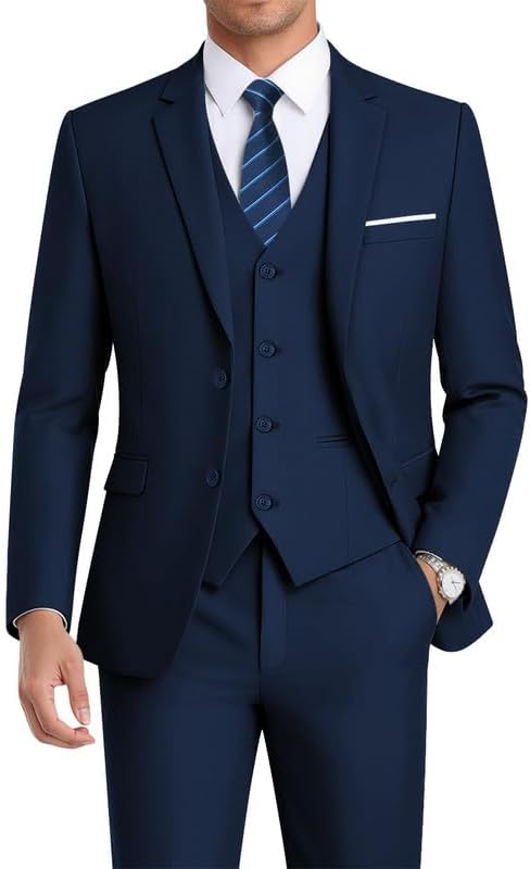 WEEN CHARM Men's 3-Piece Slim Fit Suit Set for Any Occasion