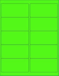 8-1/2 x 11 Neon High Light Fluorescent Labels 4 x 2 - Vibrant Green
