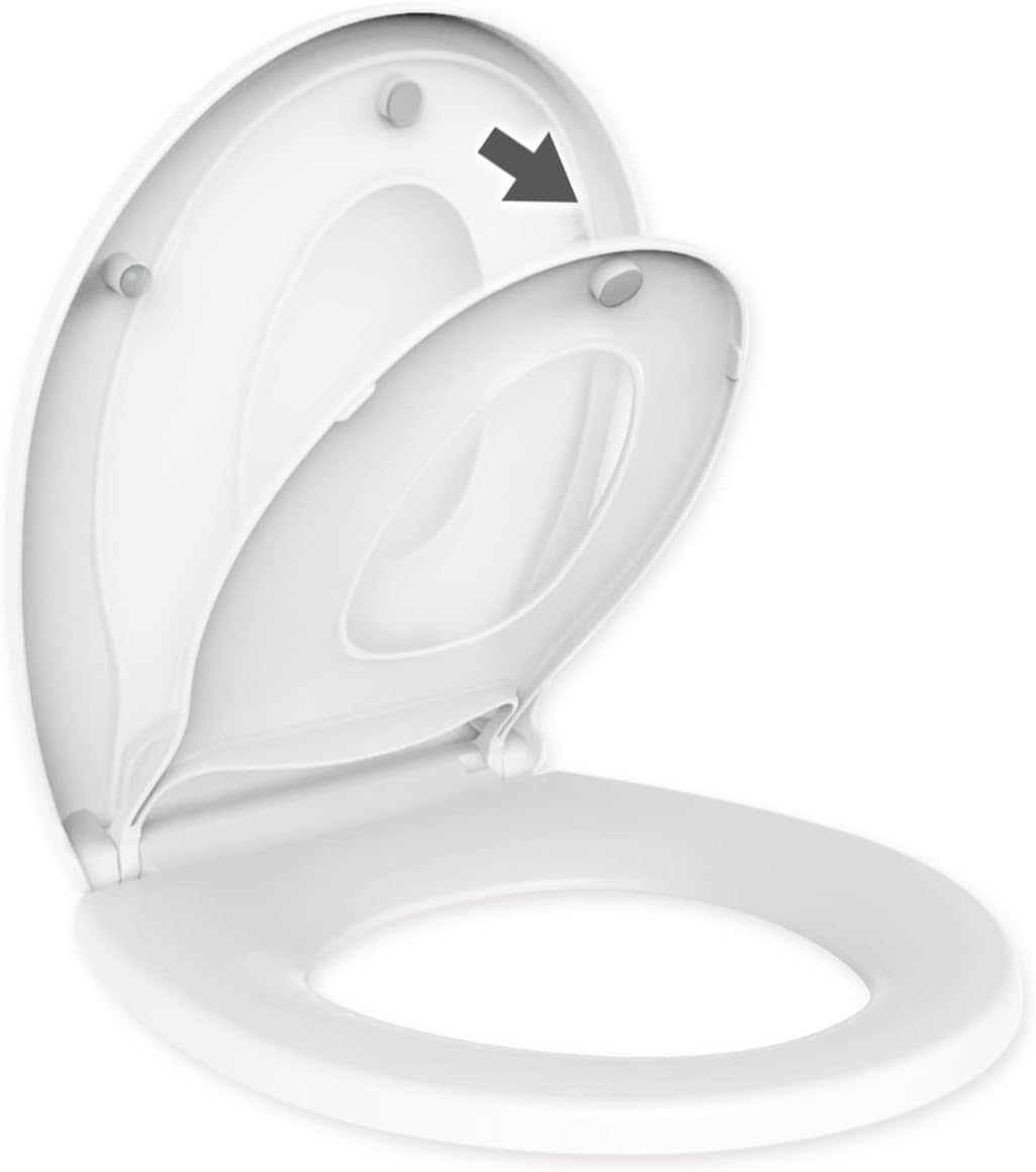 R&T Round Toilet Seat with Built-in Potty Training Seat for Families