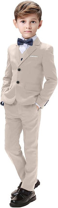 Boys Black & Navy 5-Piece Slim Fit Suit for Wedding