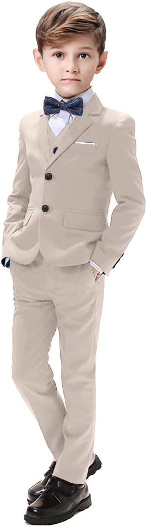Boys Suits 5 Pieces Slim Fit Blazer Pants for Weddings and Events