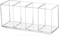 Acrylic Pen Holder 4 Compartments Clear Pencil Holder Organizer - Tidy