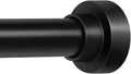 Adjustable No-Drill Shower Rod - Non-Slip Stainless Steel (Matte Black)