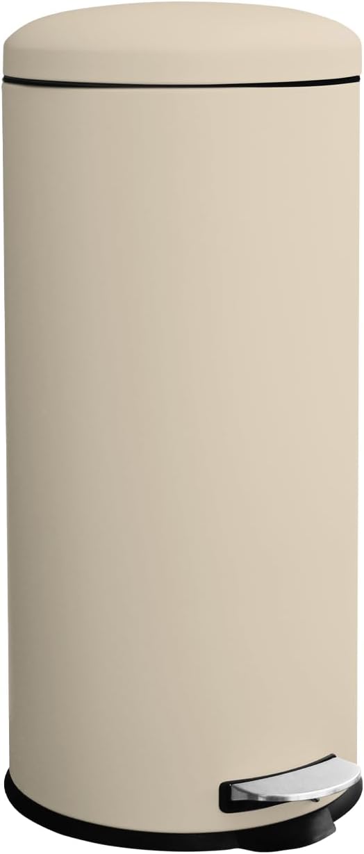 8 Gallon Stainless Steel Round Trash Can with Soft Close Lid