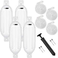 Vinyl Ribbed Boat Fenders 4 Pack - Inflatable Dock Protection