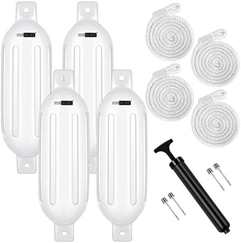 VIVOHOME Vinyl Ribbed Boat Fenders 4 Pack for Ultimate Protection