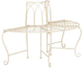 SAFAVIEH Abner Antique White Wrought Iron Outdoor Garden Bench