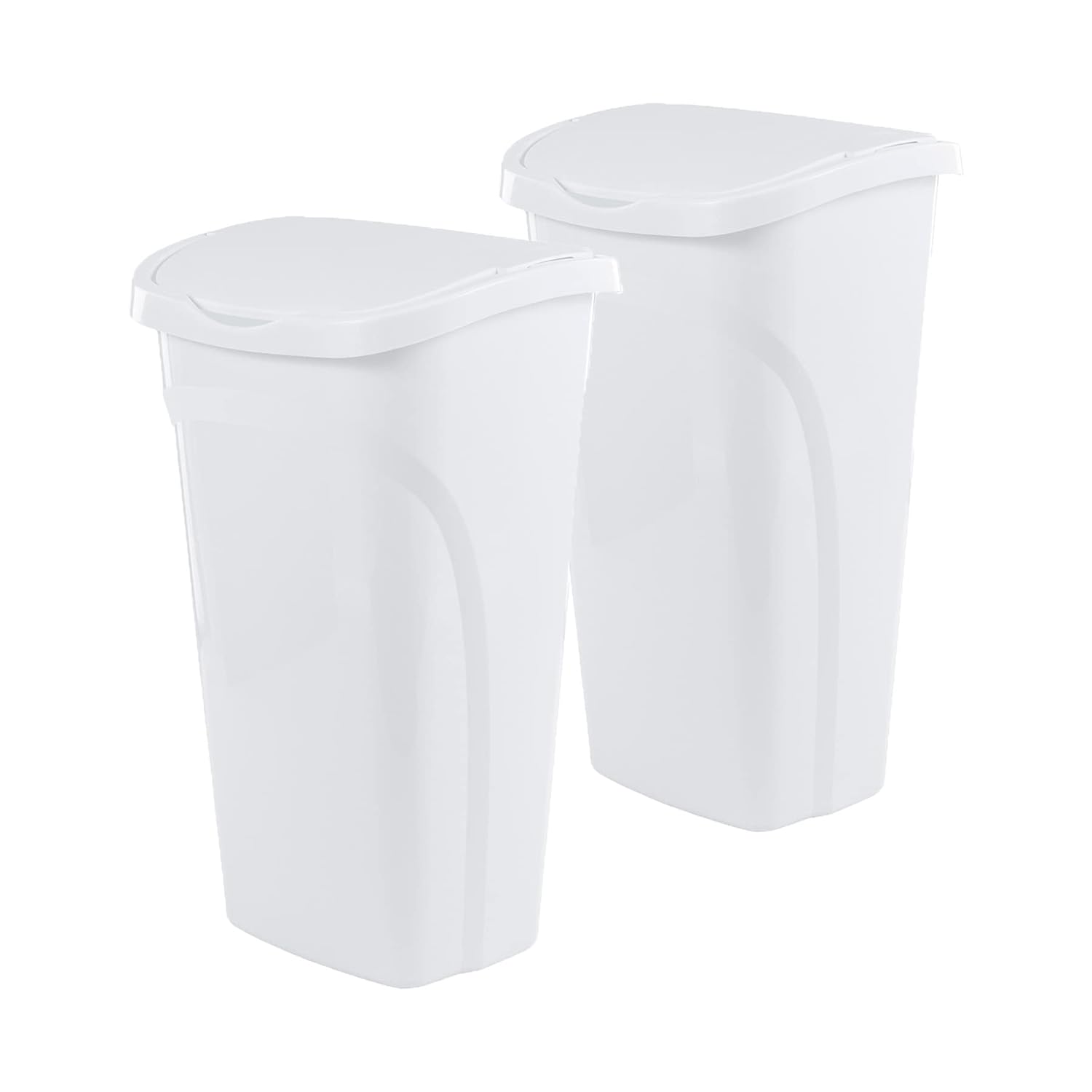 Space-Efficient 10 Gal Kitchen Trash Can with Dual Swing Lid