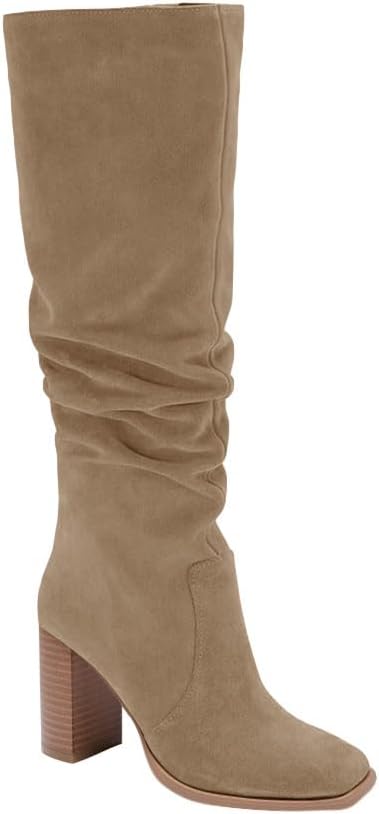 Juliet Holy Womens Knee High Boots with Chunky High Heel Style