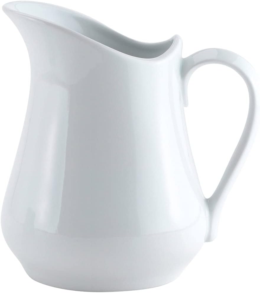 HIC 8oz Creamer Pitcher: Fine Porcelain, Easy Pour Handle