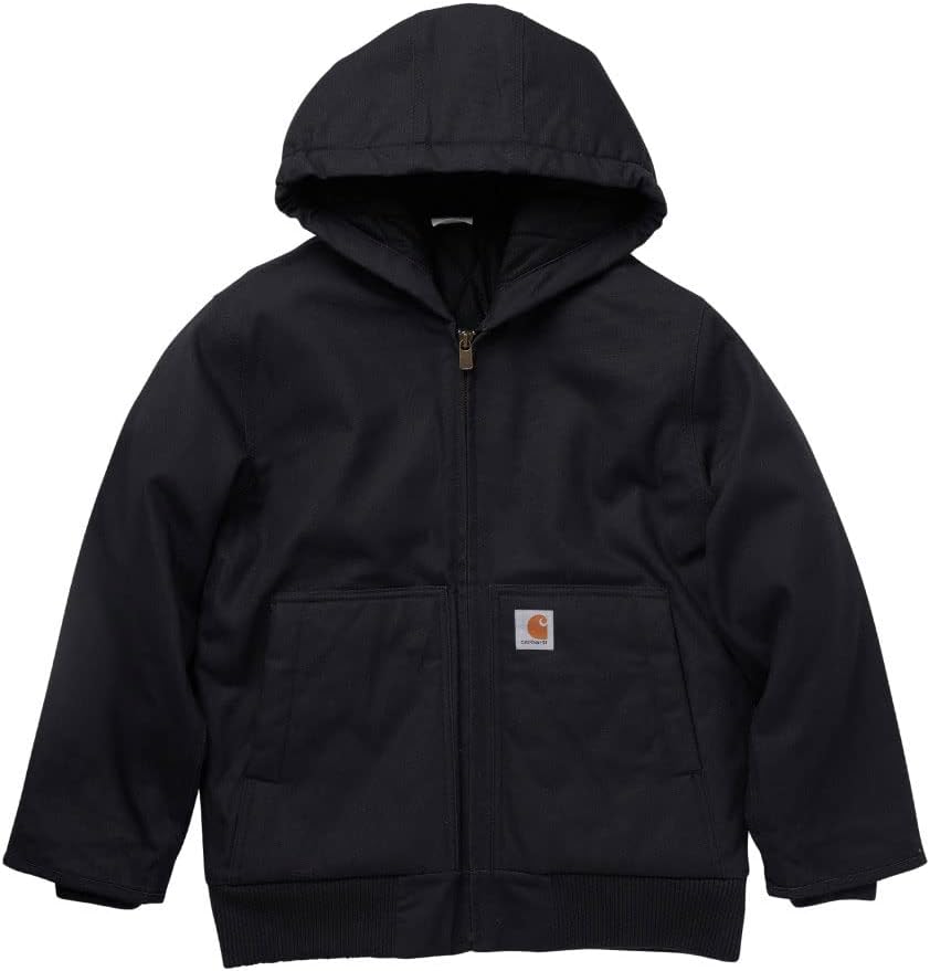 Carhartt Boys' Flannel-Lined Hooded Canvas Insulated Jacket
