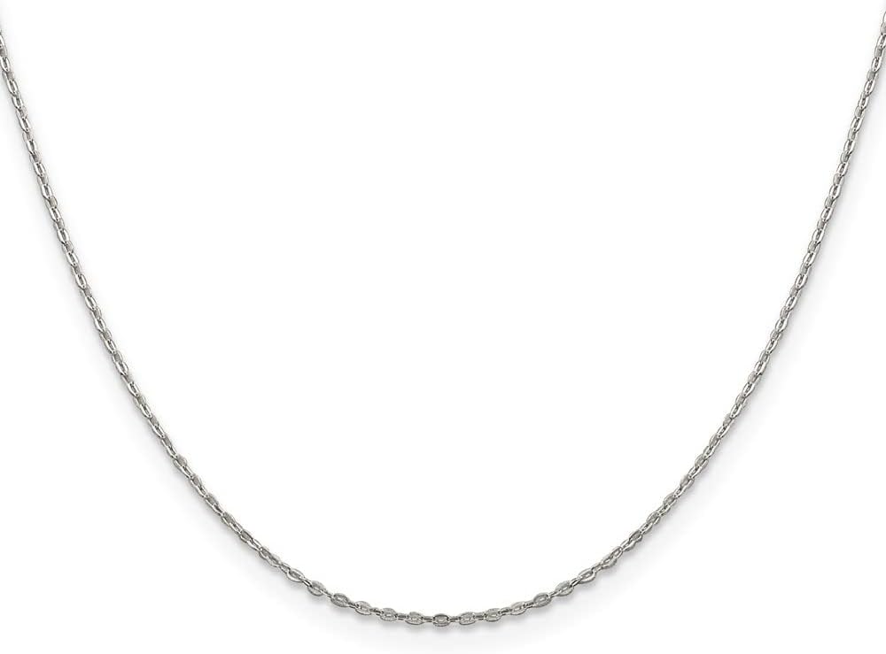 925 Sterling Silver Flat Link Cable Chain Necklace 16 in - Elegant