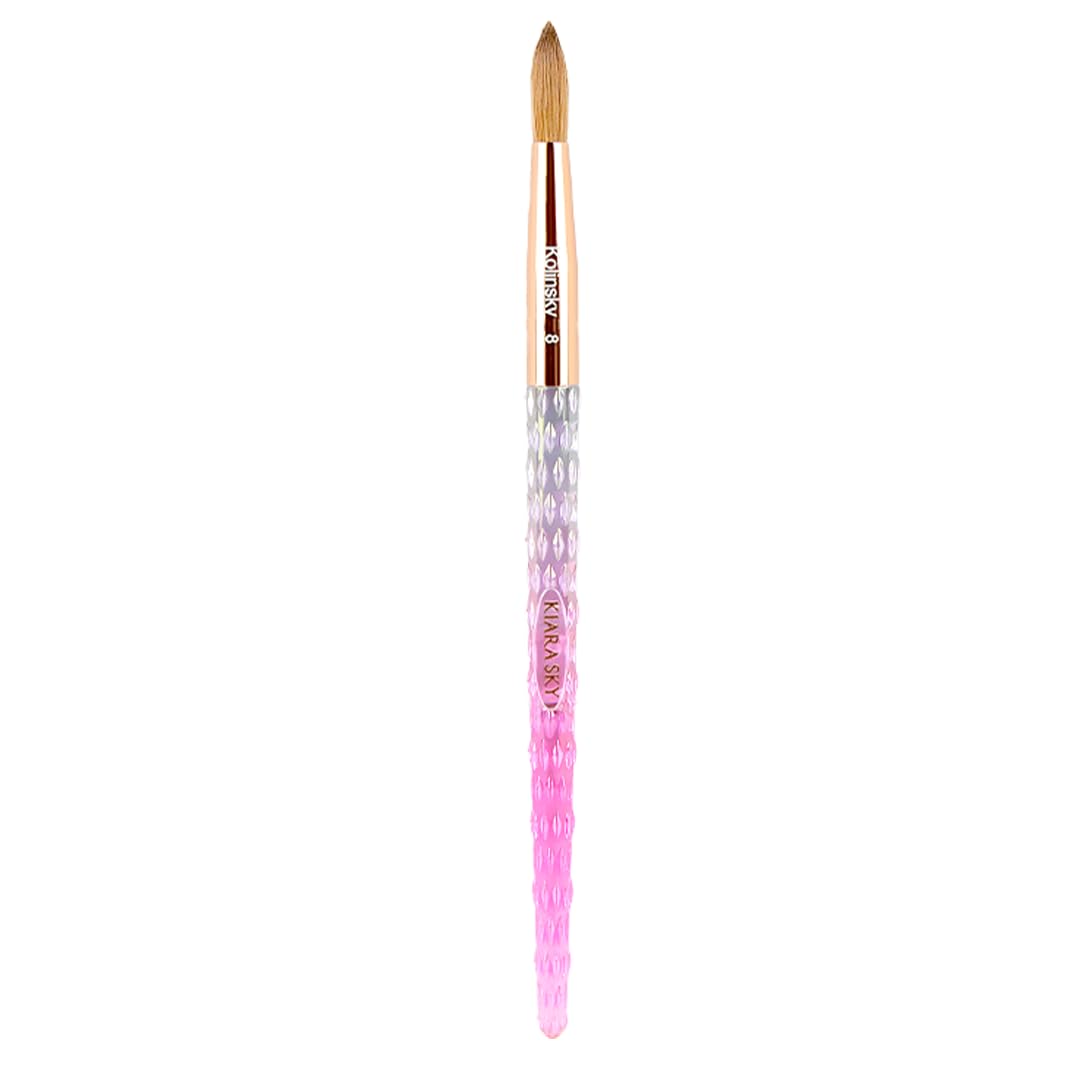 Kiara Sky Acrylic Brush #8 - 100% Pure Kolinsky for Perfect Nails