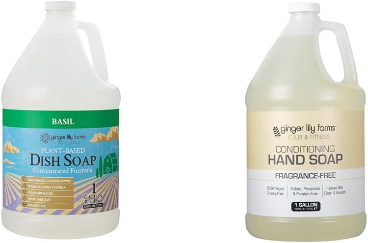 Ginger Lily Farms Plant-Based Liquid Dish Soap & Hand Soap Refill