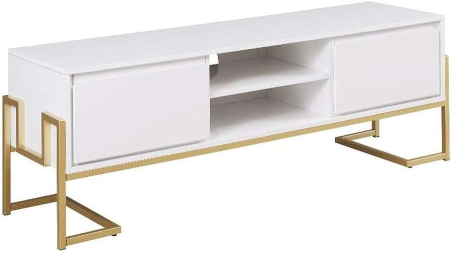 Stylish Gold TV Stand for 65 TVs, 60, White