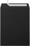 10 x 13 Open End Envelopes Black Linen - Flat Document Mailers