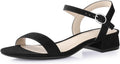 Nude Black White Sandals Low Heel 1 in - Timeless Dressy Comfort