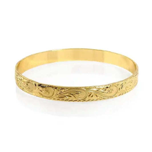 10mm Traditional Oval Gold Hawaiian Heritage Bangle Bracelet Review