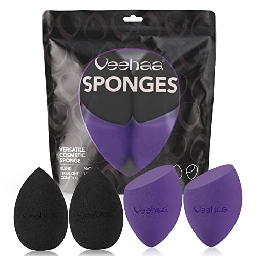 VEEHAA 4PCS Latex Free Makeup Sponges Set