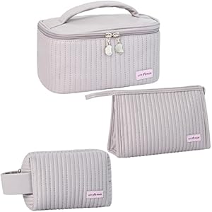 MIRASON Makeup Bag Set of 3 Cute Cosmetic Travel Organizers