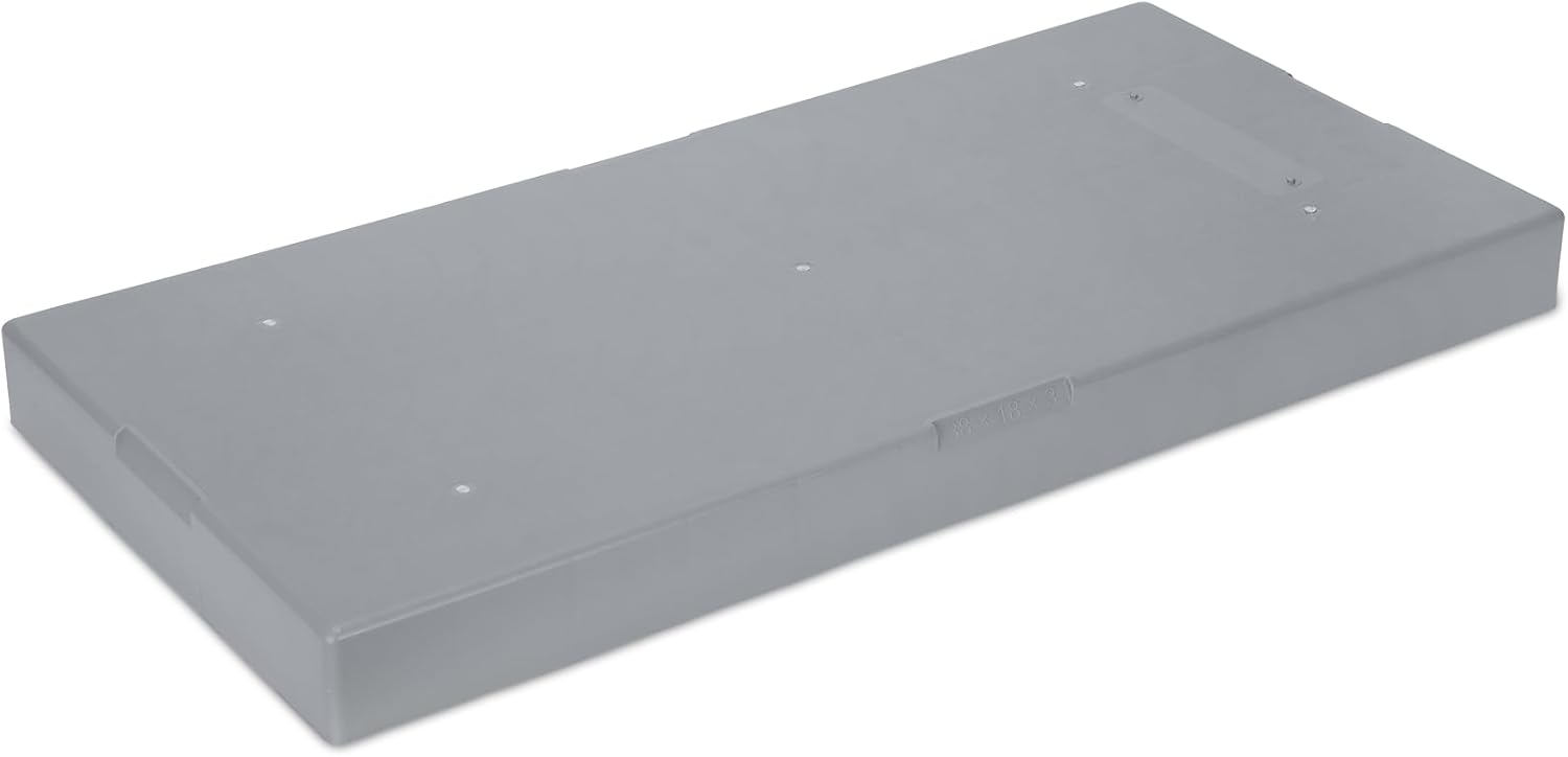 Anti-Slip Plastic Mini Split Pad, Outdoor HVAC Base, 38x18x3 Gray Condenser