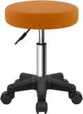 Round Rolling Stool Height Adjustable Stool with Wheels - Compact Spa
