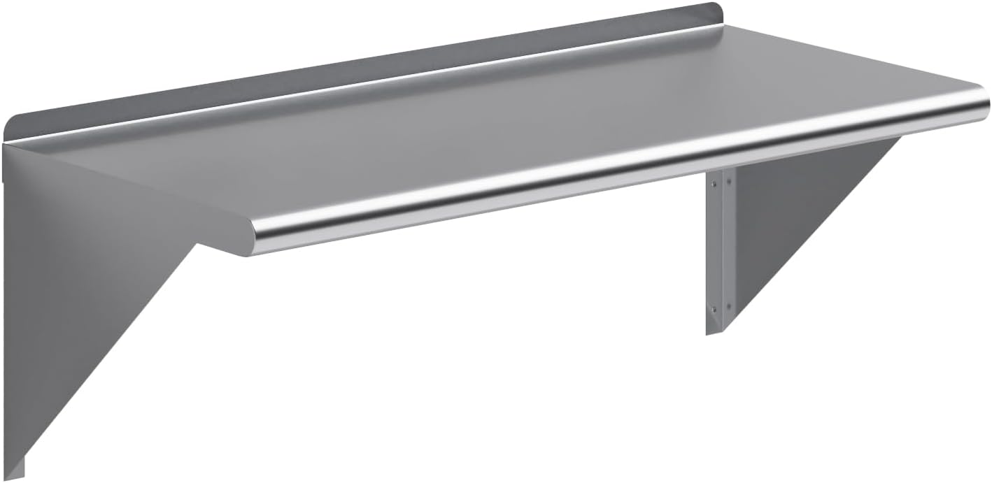 Stainless Steel Wall Shelf 36in Long for Kitchen & Garage Use