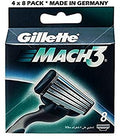 Gillette Mach 3 - 32 Count Razor Cartridges (4 x 8 Pack)
