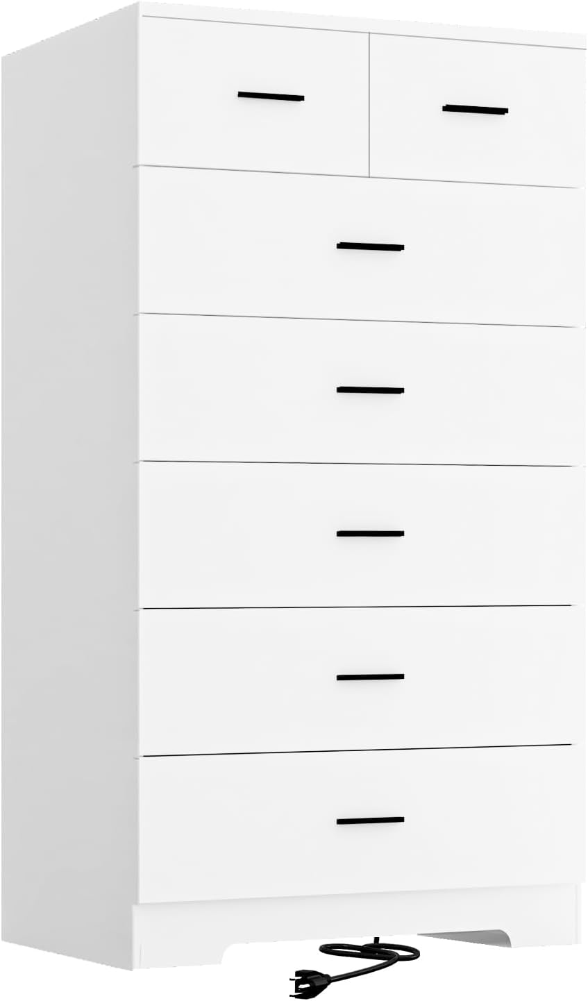 47.3 Tall Dresser with Charging Station for Modern Storage