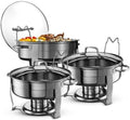 Chafing Dish for Buffet Set - Elegant 4.5 Qt Round Buffet Warmer