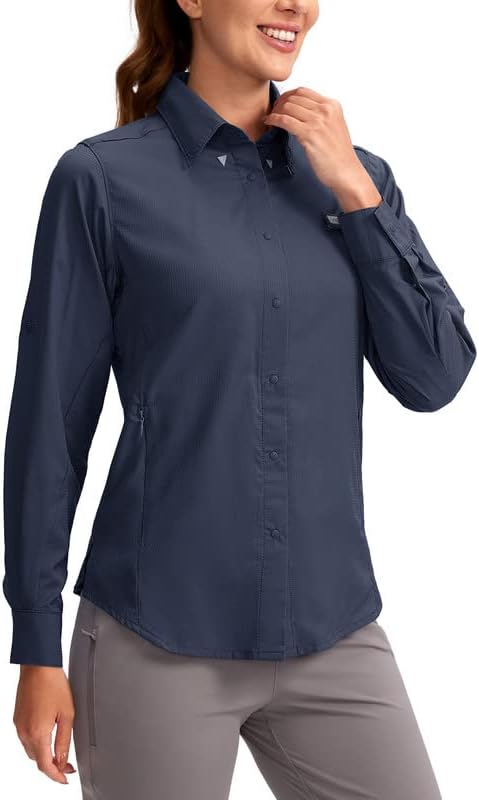 Womens Sun Protection Fishing Shirt Lightweight SPF Long Sleeve