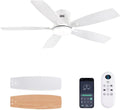 52in Flush Mount Ceiling Fan with Light and Remote - Low Profile