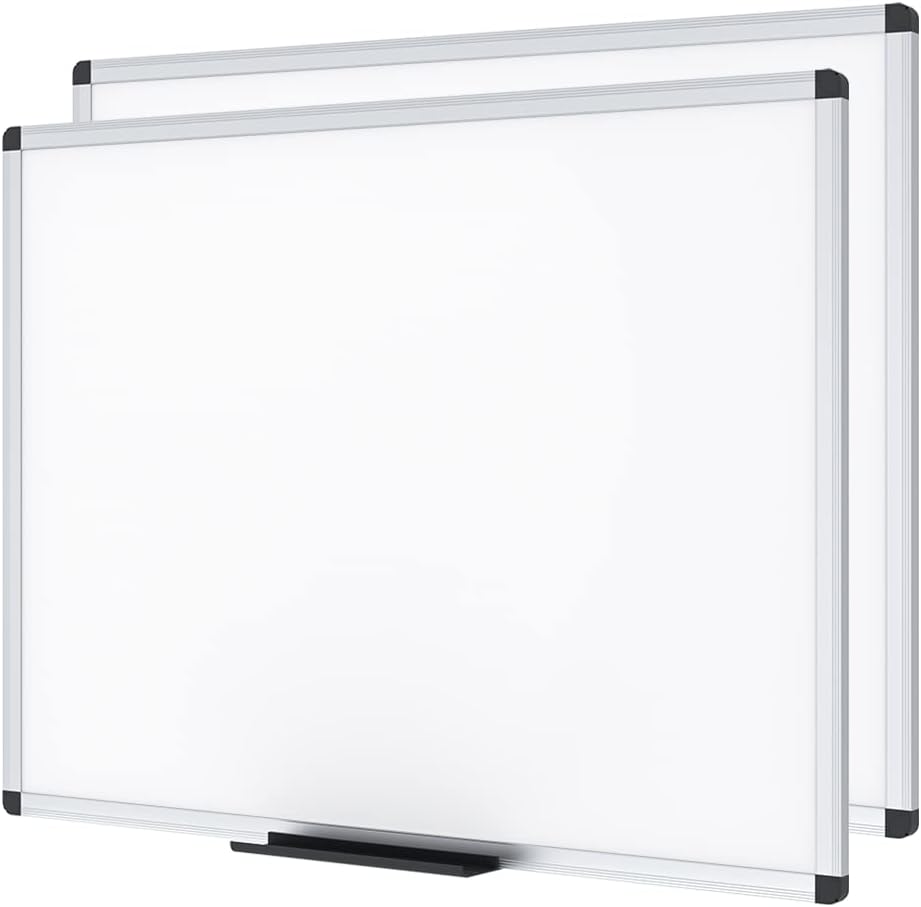 VIZ-PRO Non-Magnetic Dry Erase Board Pack of 2 for Home Office