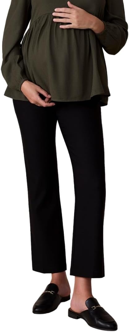 Super Stretch Over the Belly Ankle Straight Leg Pregnancy Pants