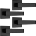Dummy Door Levers Black 4 Pack - Square Non-Turning Single Side Pull