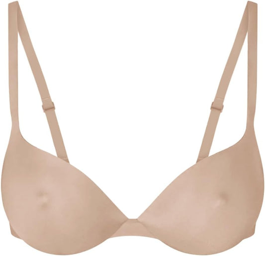 REORIA Women's Trendy Plunge Nipple Padded Underwire Bras