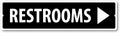 GRX1477 Indoor/Outdoor Plastic Sign for Restrooms with Arrow