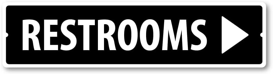 GRX1477 Indoor/Outdoor Plastic Sign for Restrooms with Arrow