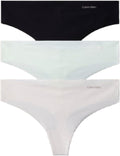 Calvin Klein Womens Invisibles Seamless Thong Panties, 3 Pack Thongs