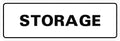 Standard STORAGE Door/Wall Sign - White Medium (5 Pack) - Durable